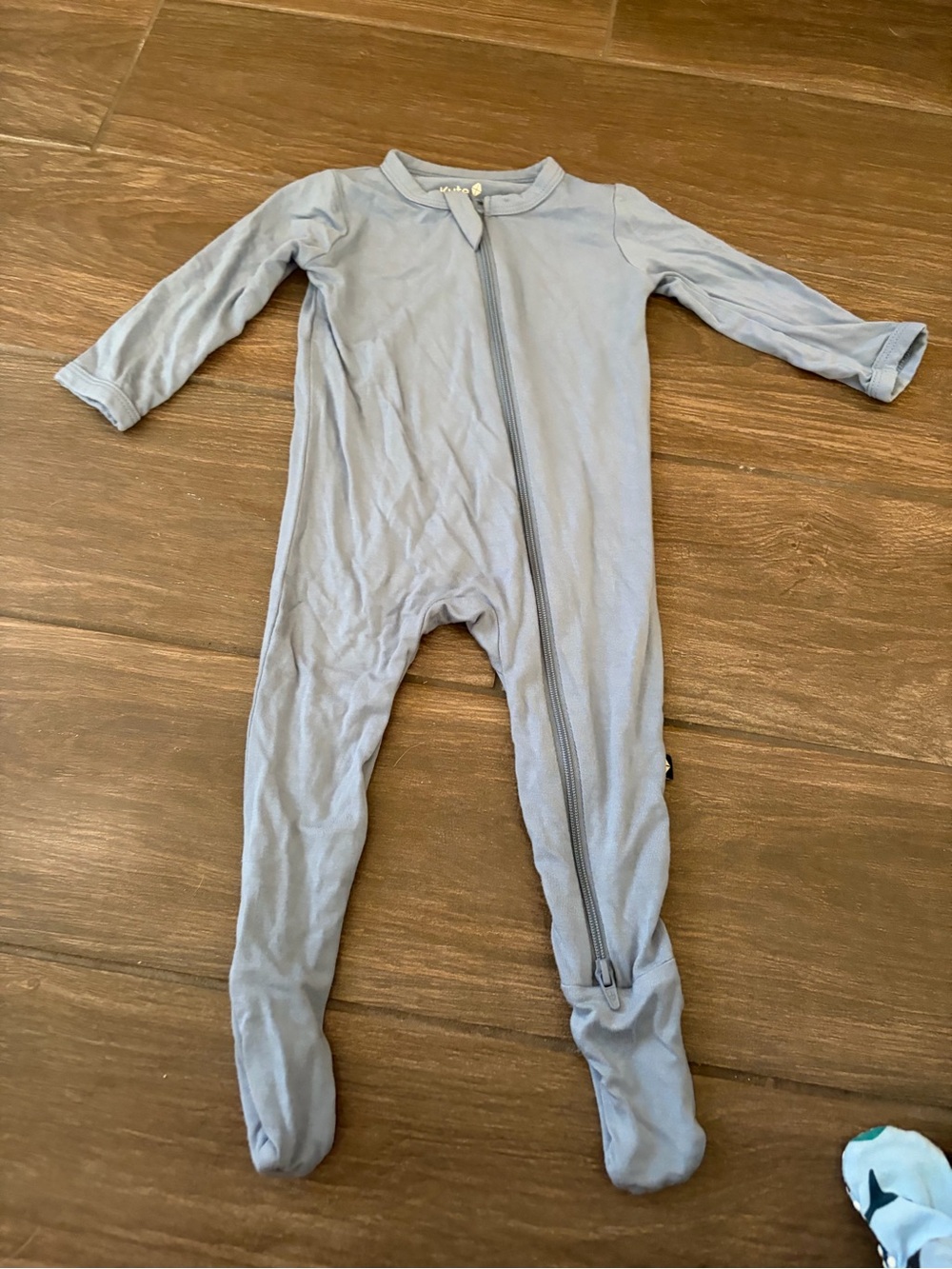Kyte BABY Light Blue Zippered Footed One-Piece- Size 3-6 months
